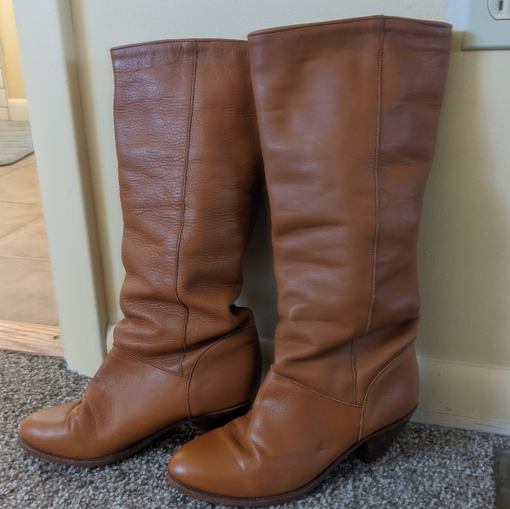 Vintage Frye Leather Tan Boots - Size 7M
